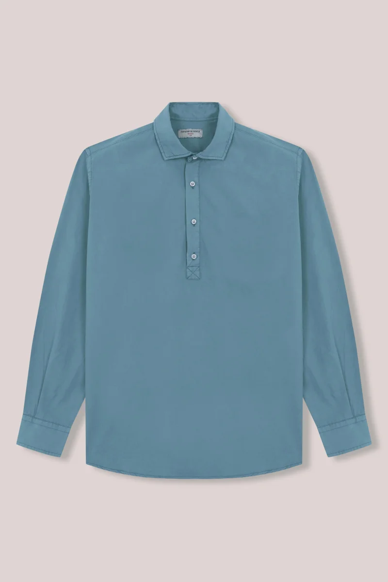 Polera de Popelín - Azul Turquesa - Imagen 2