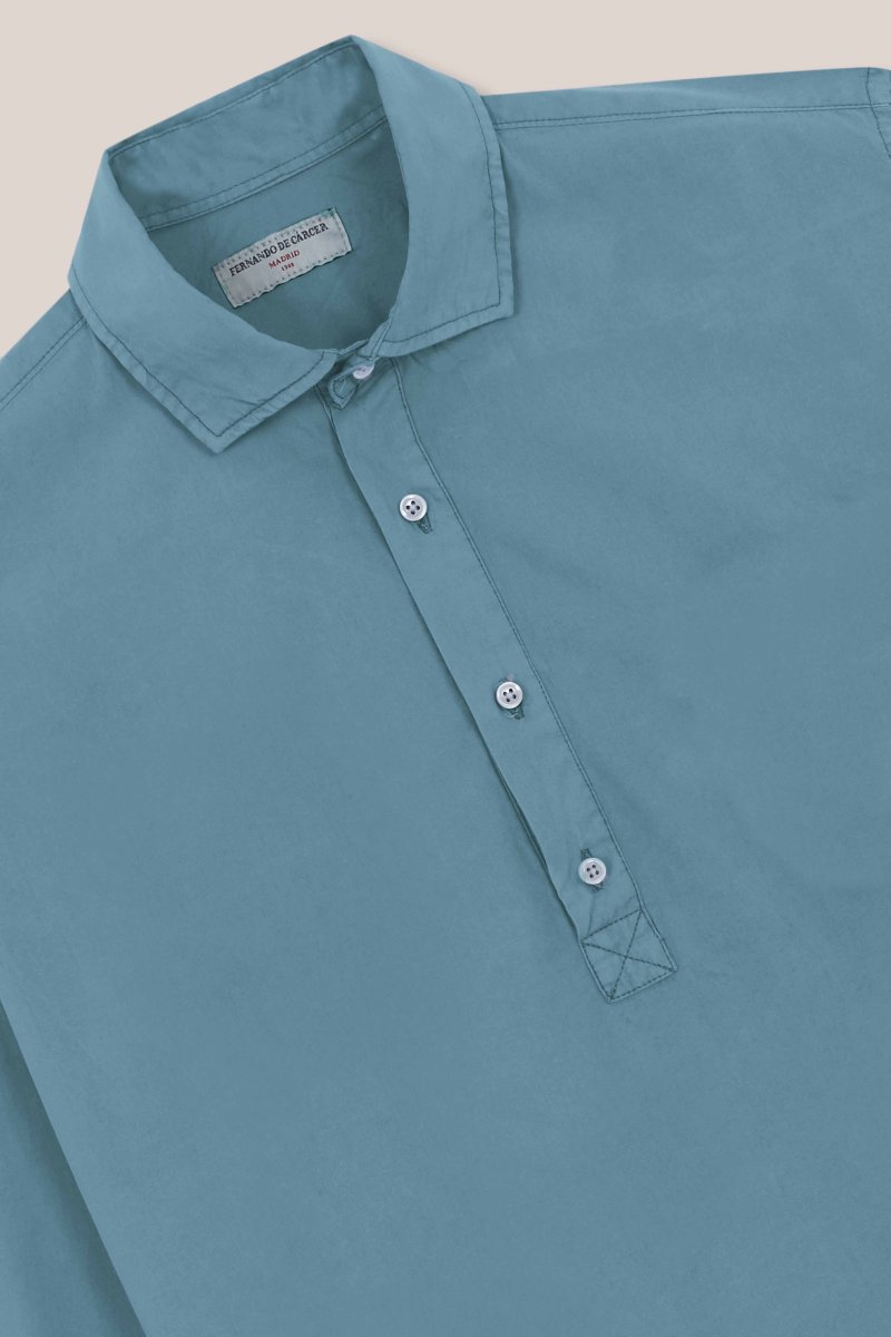 Polera de Popelín - Azul Turquesa - Imagen 3
