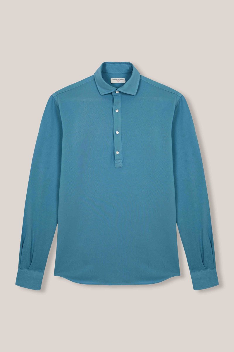 Polera de Piqué - Azul Turquesa