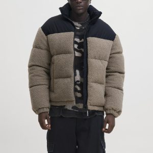 CAMPERA PUFFER FLARE - Desert Taupe Detail:BLOCKING