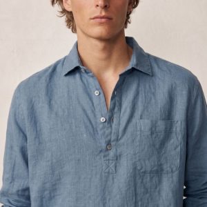 Polera de Lino - Azul (bolsillo)
