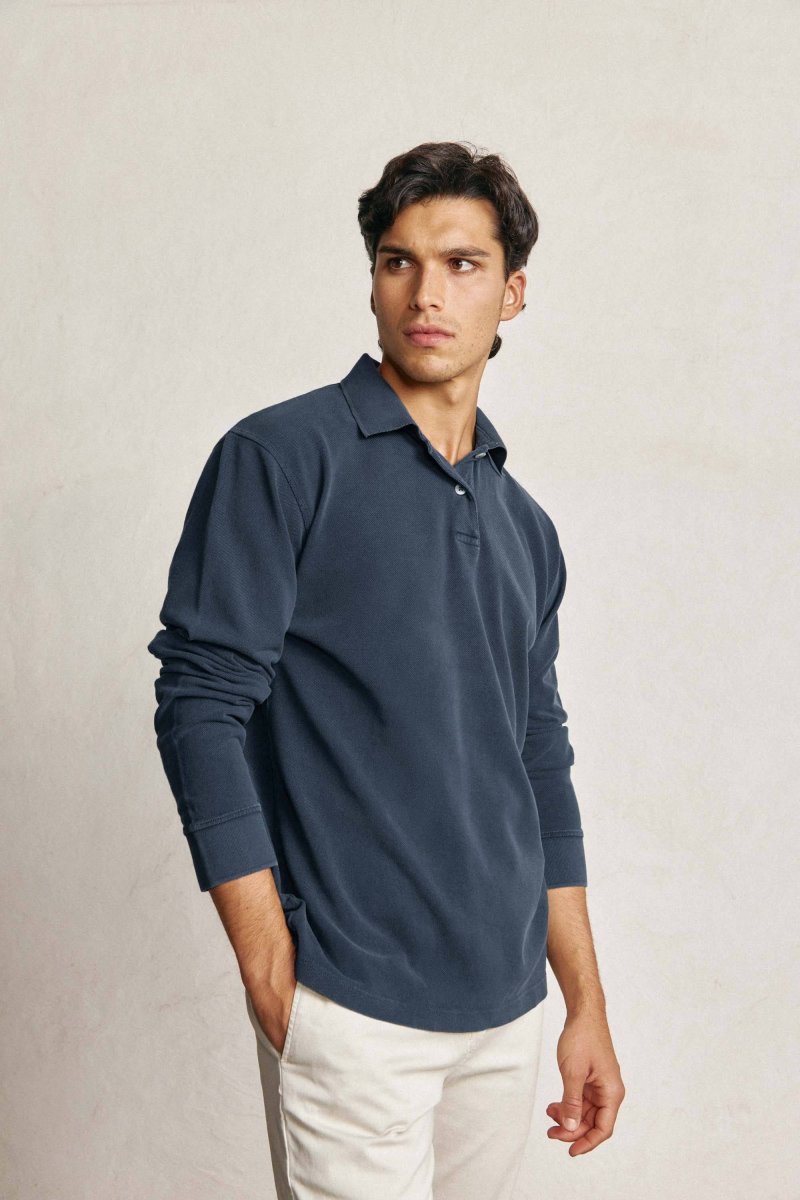 Polo Manga Larga - Azul Marino - Imagen 6