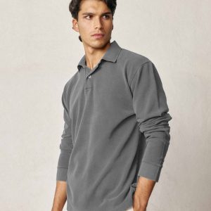 Polo Manga Larga - Gris Oscuro