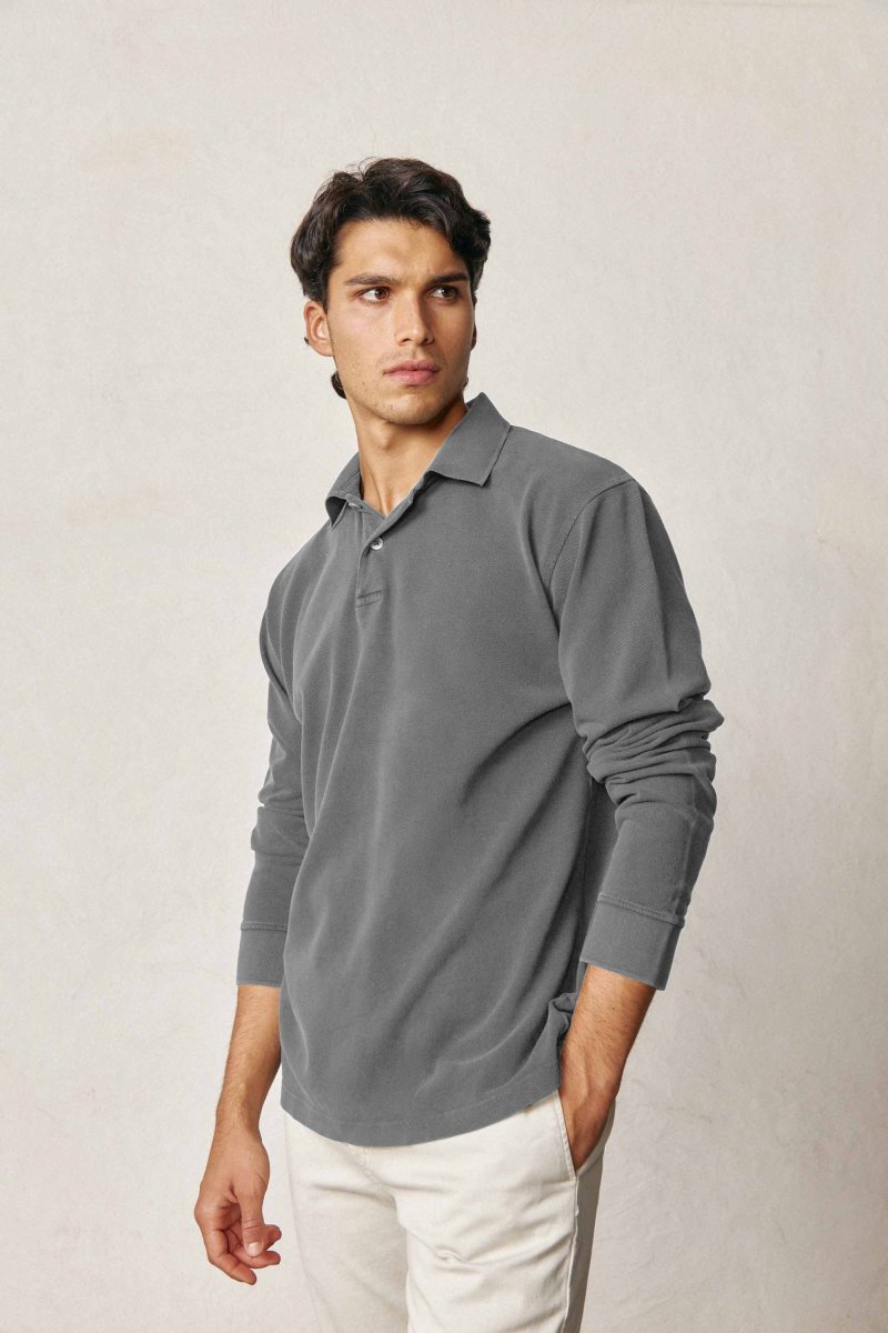 Polo Manga Larga - Gris Oscuro - Imagen 2