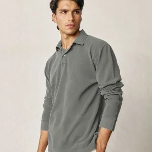 Polo Manga Larga - Gris Plomo