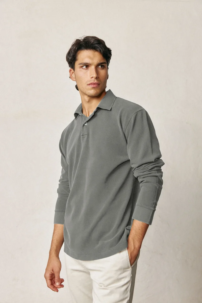 Polo Manga Larga - Gris Plomo - Imagen 2