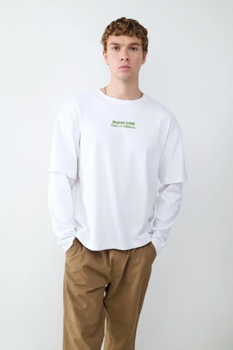 CAMISETA MANGA LARGA PIZZA BMK-White - Imagen 2
