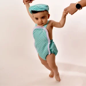 Ranita Verde Lunares Con Gorra Modelo Carlos