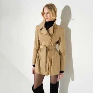 Chaqueta de lona de tafetán con cremalleras