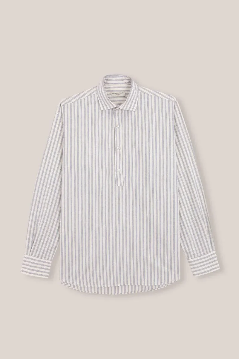 Polera de Algodón - Crudo Rayas Azules