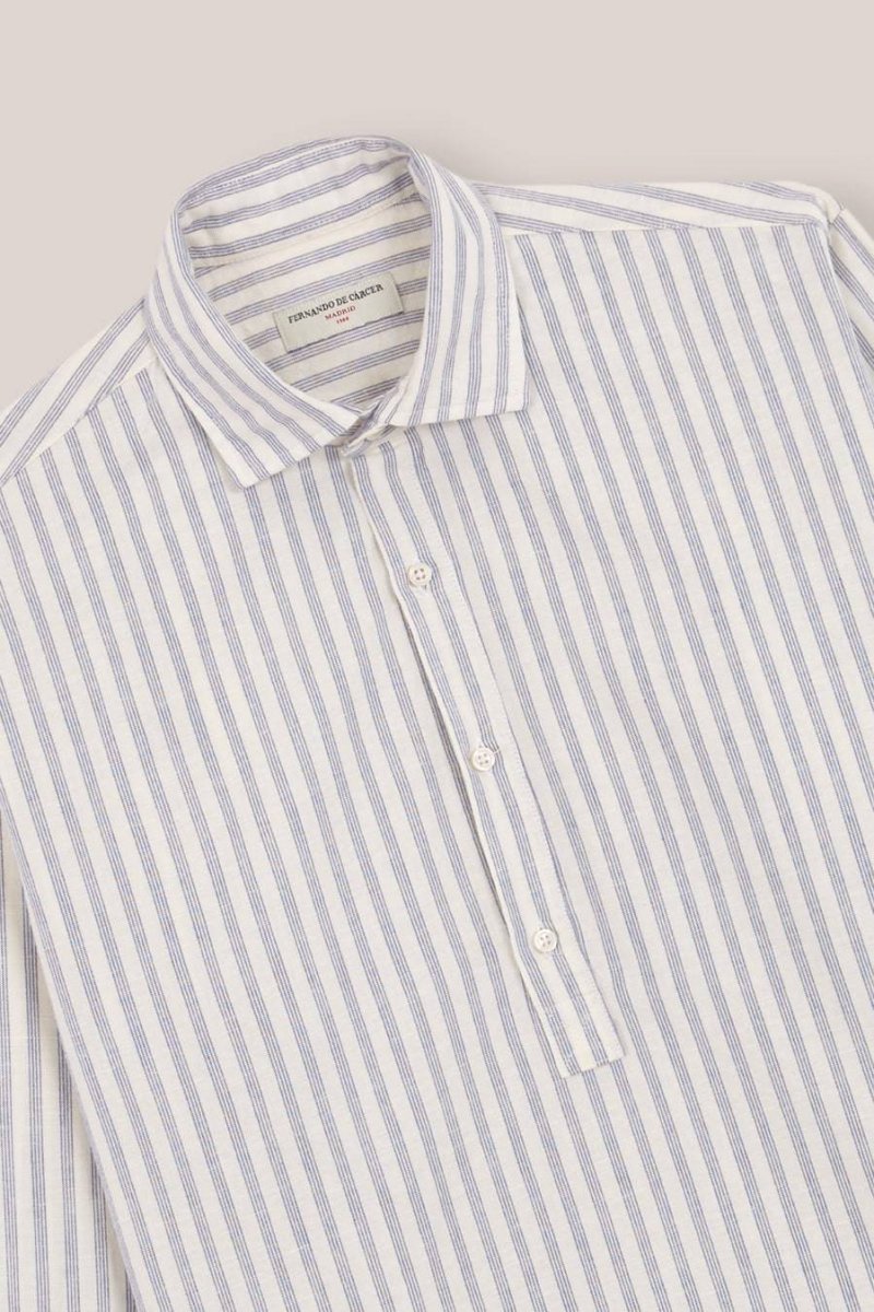 Polera de Algodón - Crudo Rayas Azules - Imagen 3