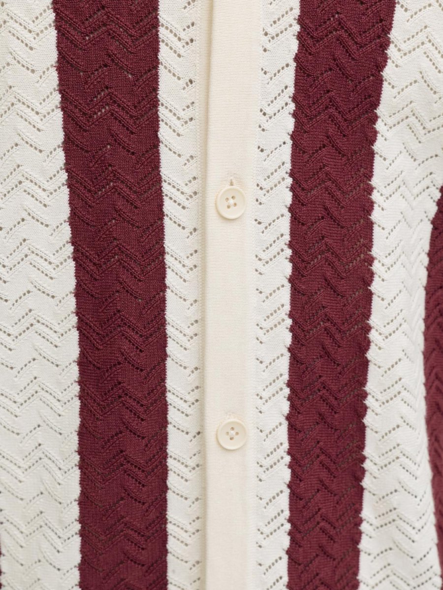 POLO LOOSE TEJIDO RAYAS TYLER - Sea Salt Stripes:Cabernet - Imagen 7