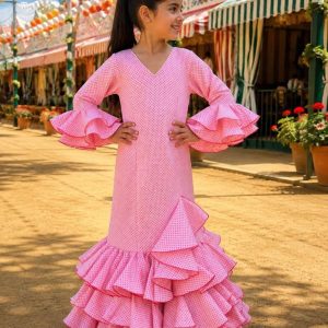 MODELO ANA NIÑA ROSA  LUNAR FUCSIA