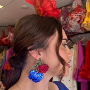 PENDIENTE LALA SOLEA ROJO Y AZUL