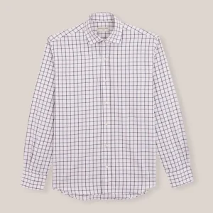 Camisa de Algodón - Viyela Cuadro Azul y Marrón