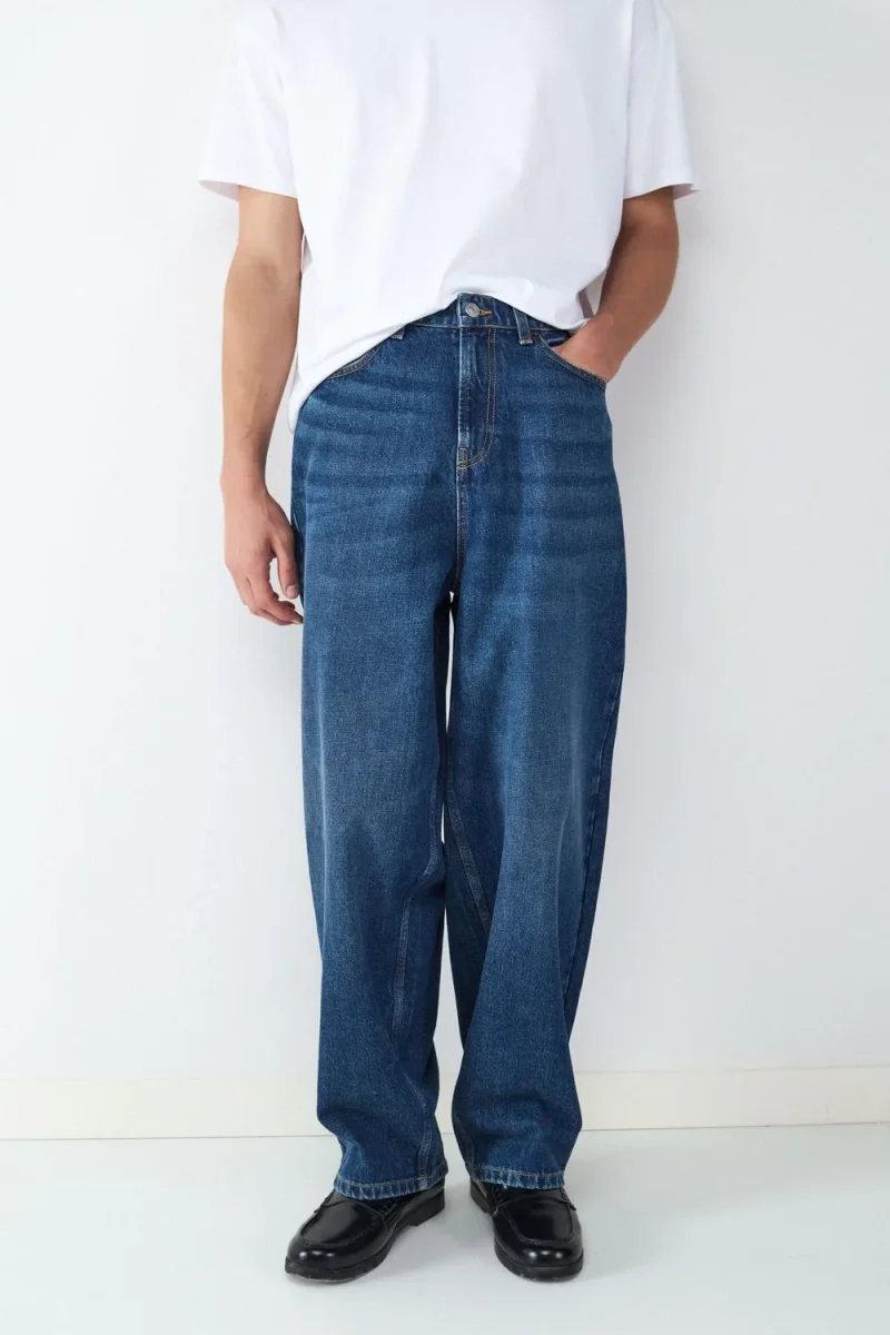 JEAN BAGGY LOOSE BMK-Dark Blue Denim