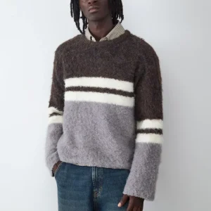 SWEATER CUELLO REDONDO RAYAS-Black
