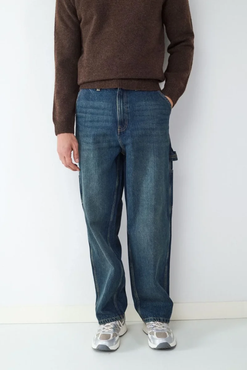 JEAN RELAXED CARPENTER BMK-Vintage Dark Blue Denim