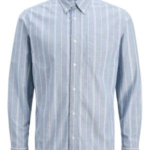 CAMISA SLIM MANGA LARGA OXFORD - Goblin Blue Stripes:SLIM FIT