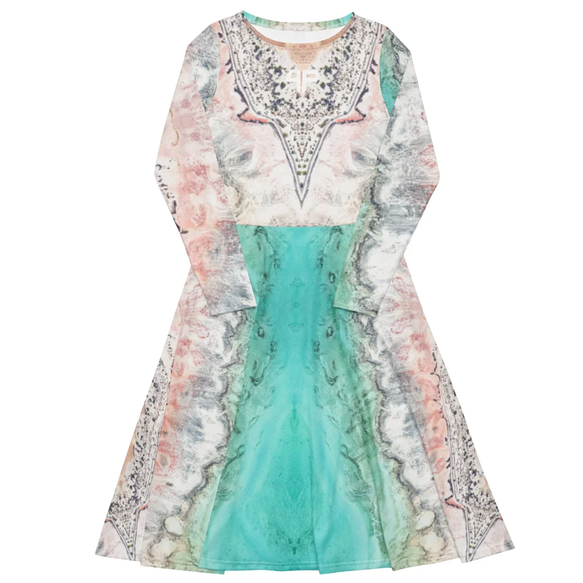 Vestido midi con manga larga all over - Imagen 2