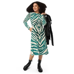 Vestido midi con manga larga