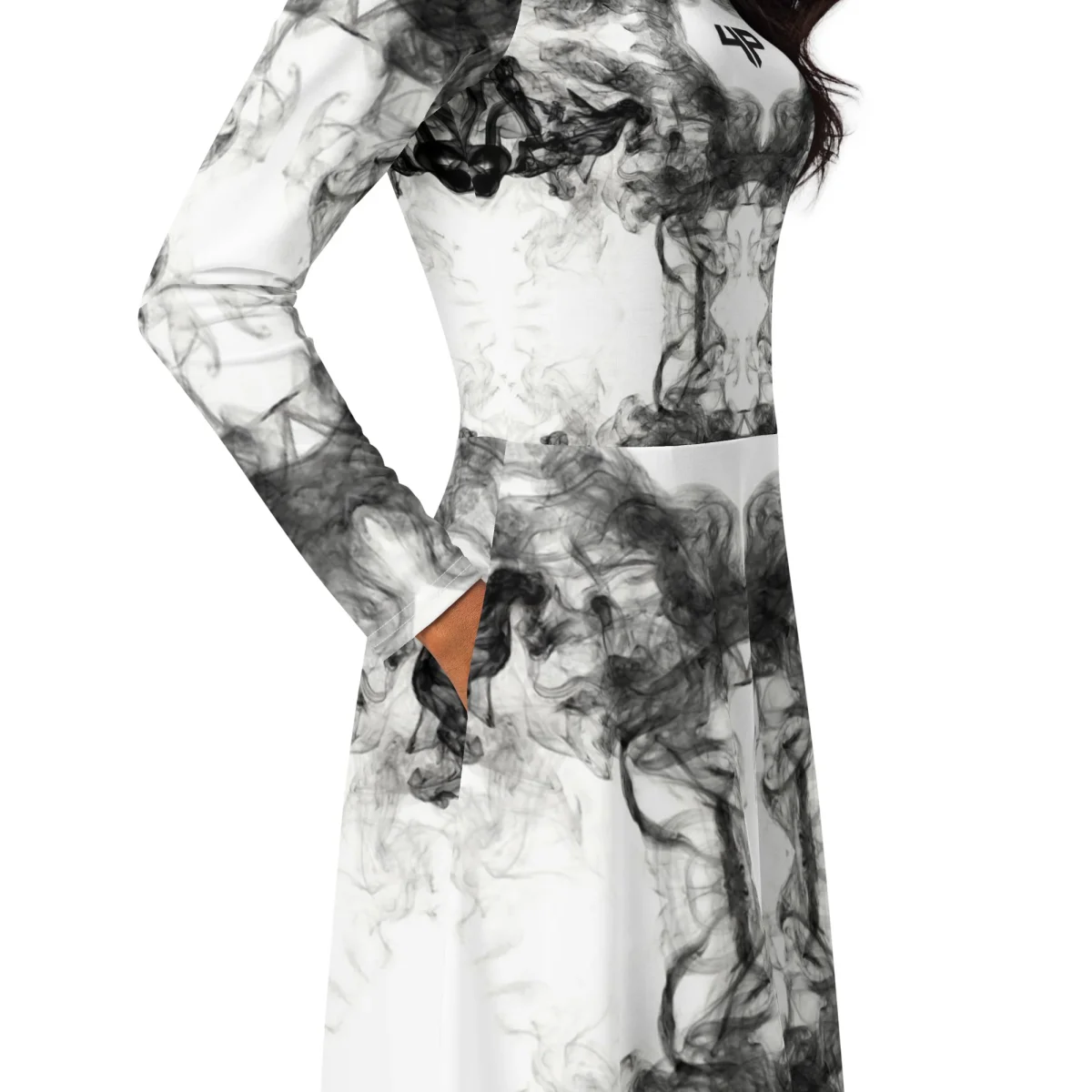 Vestido midi con manga larga all over - Imagen 5