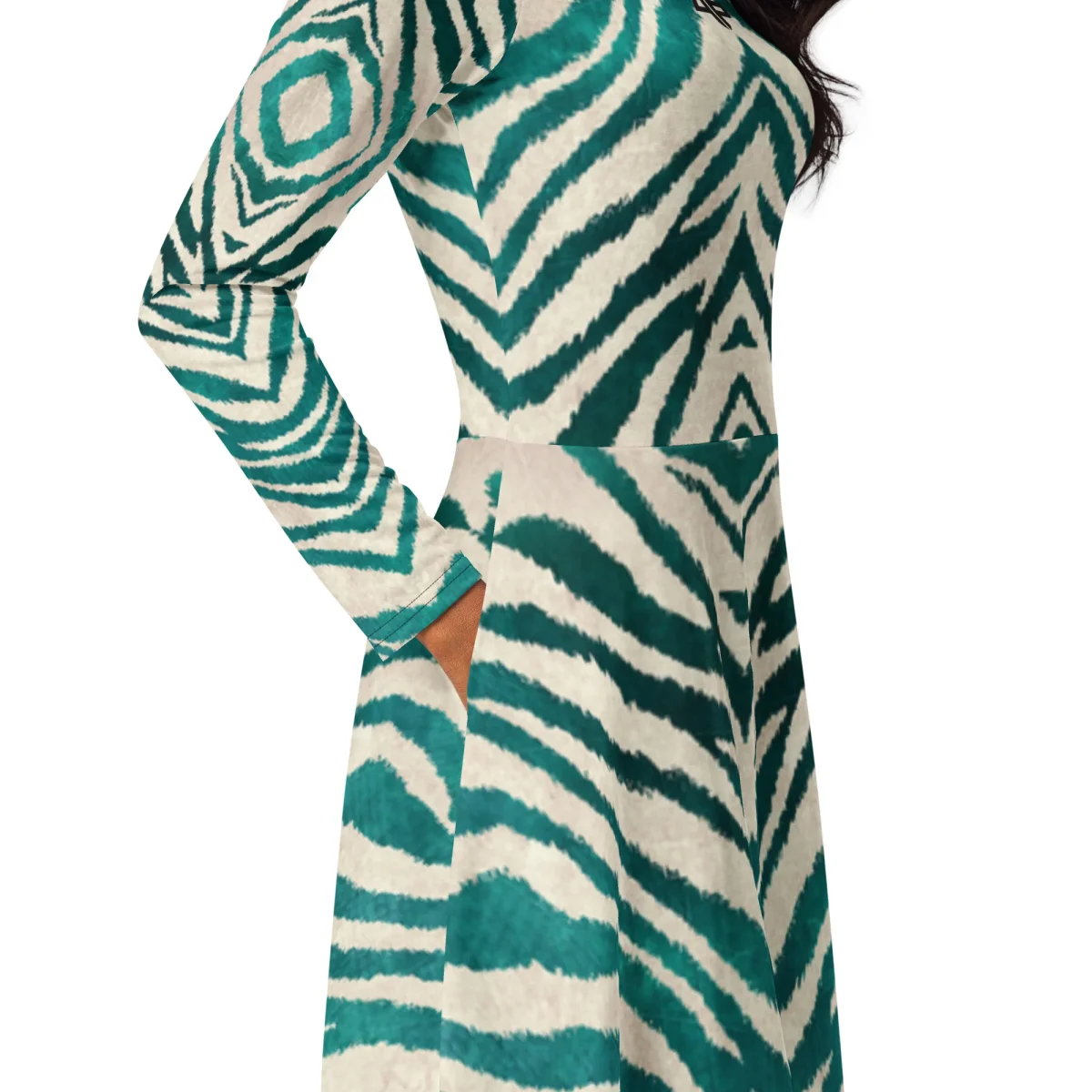 Vestido midi con manga larga - Imagen 3