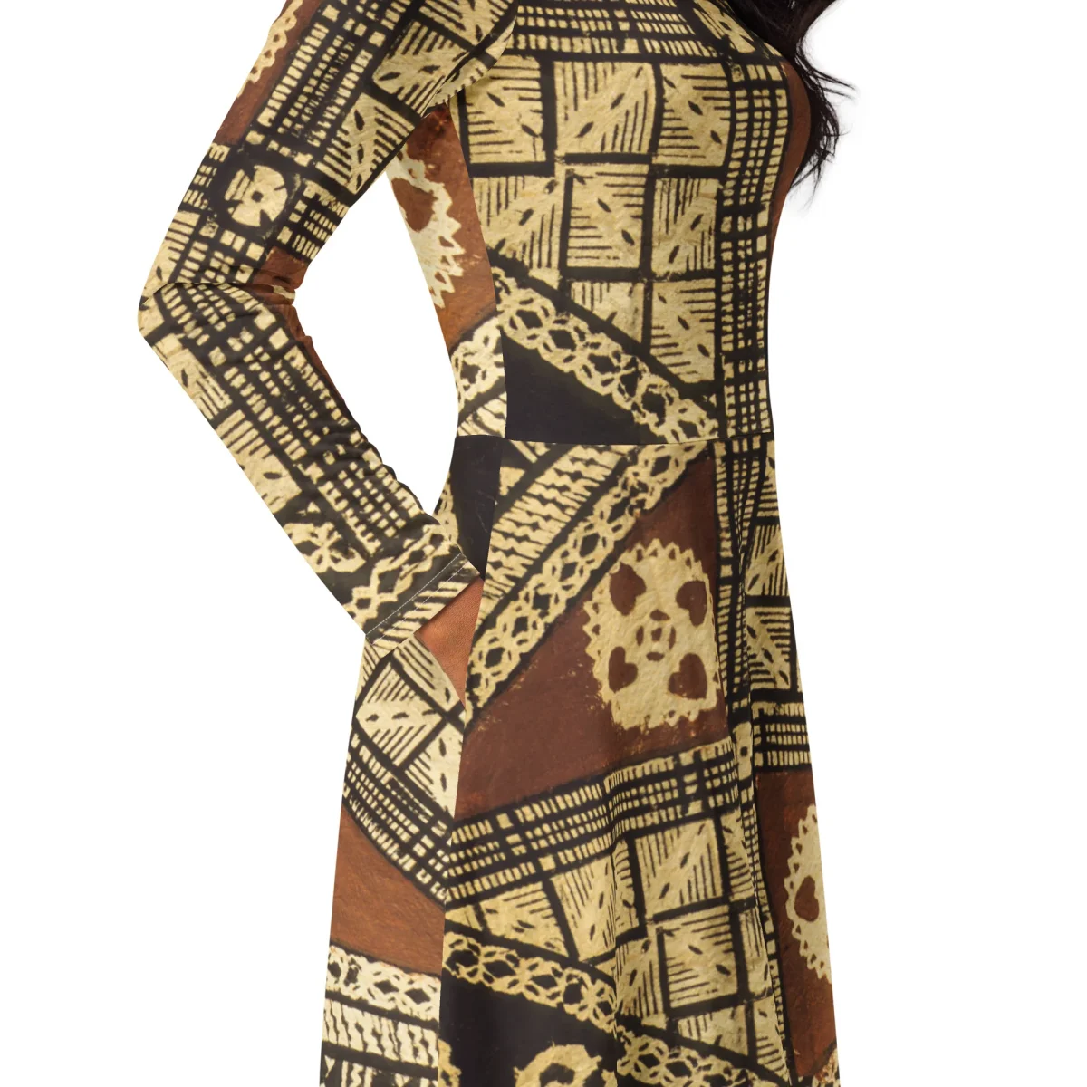 Vestido midi con manga larga - Imagen 5