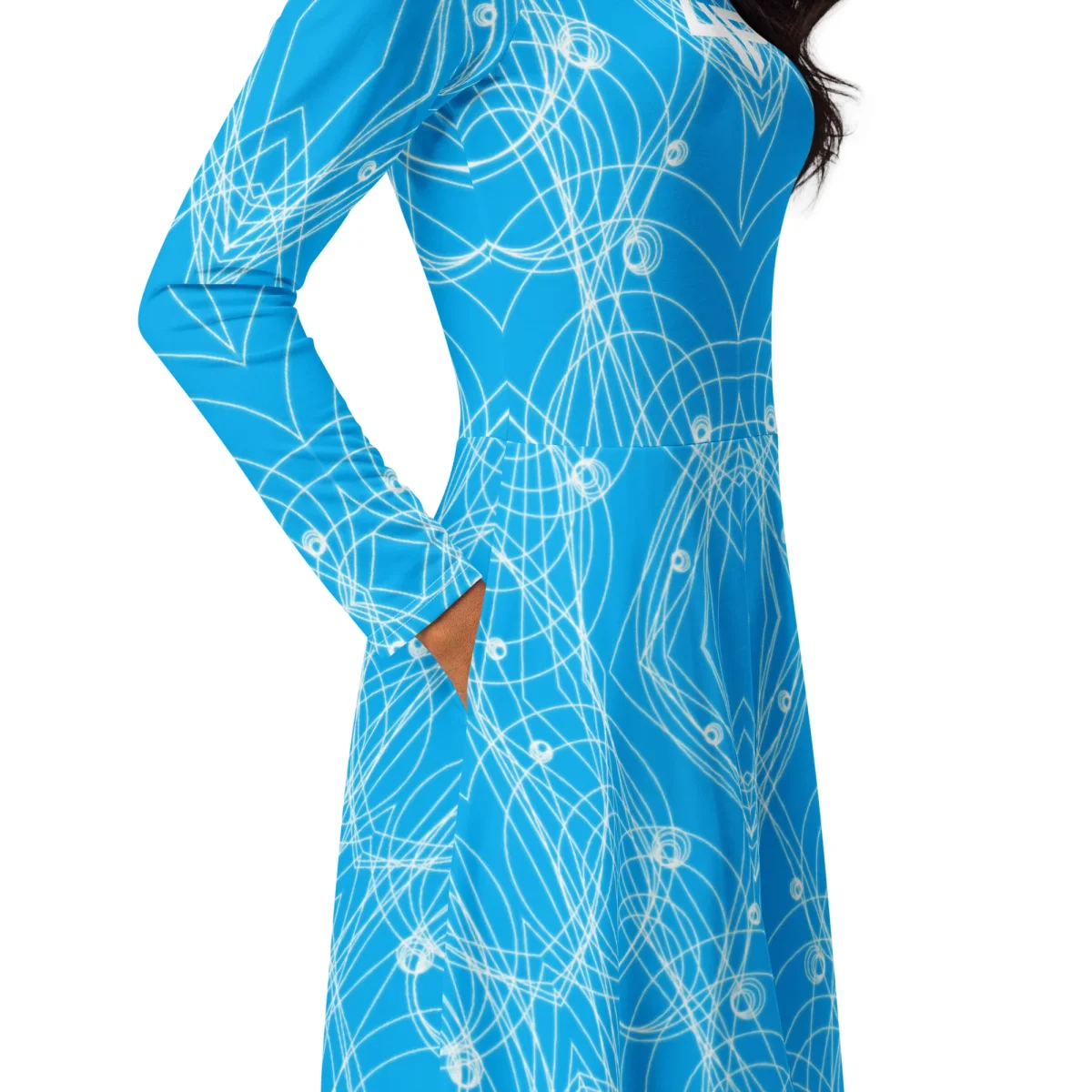 Vestido midi con manga larga all over - Imagen 3