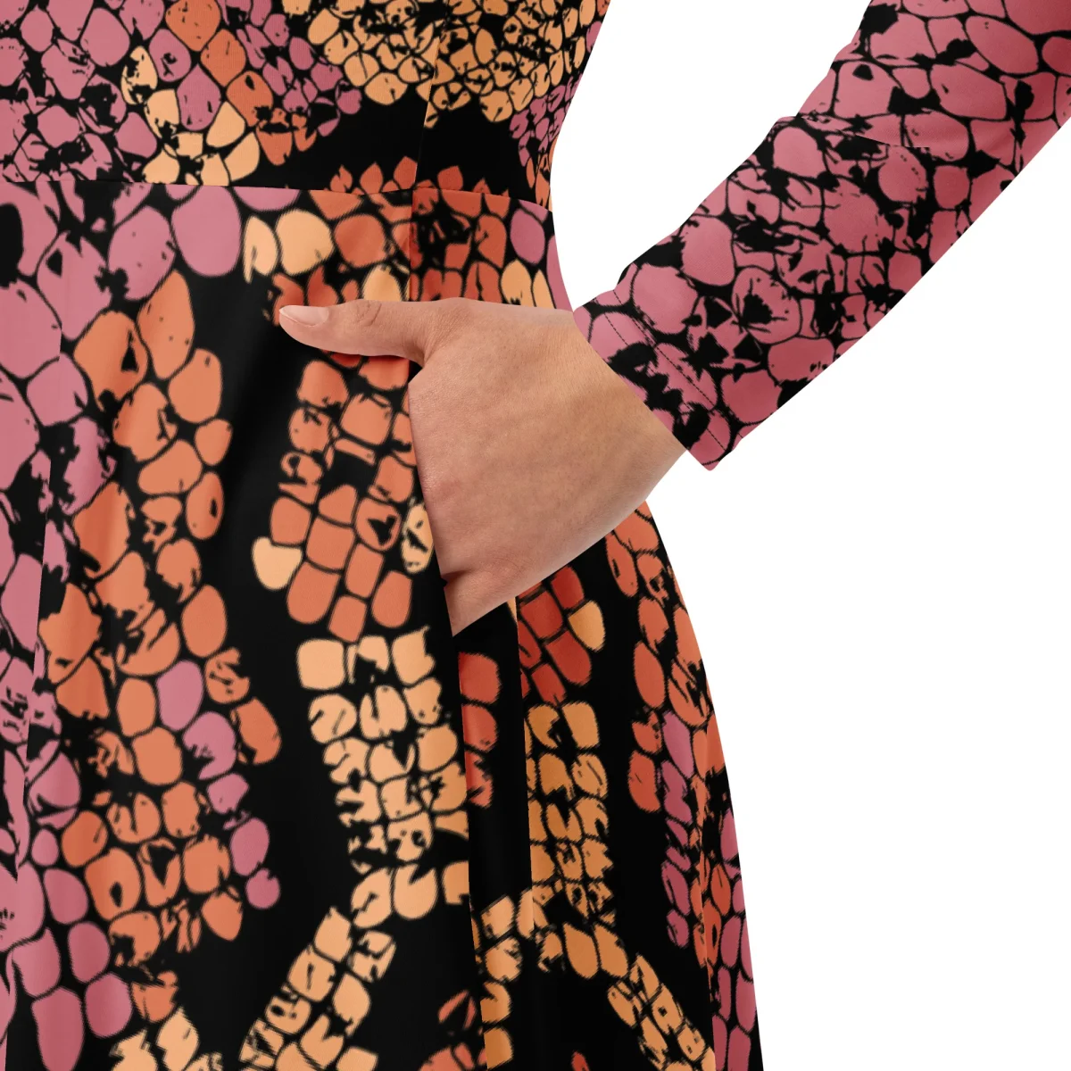 Vestido midi con manga larga - Imagen 5