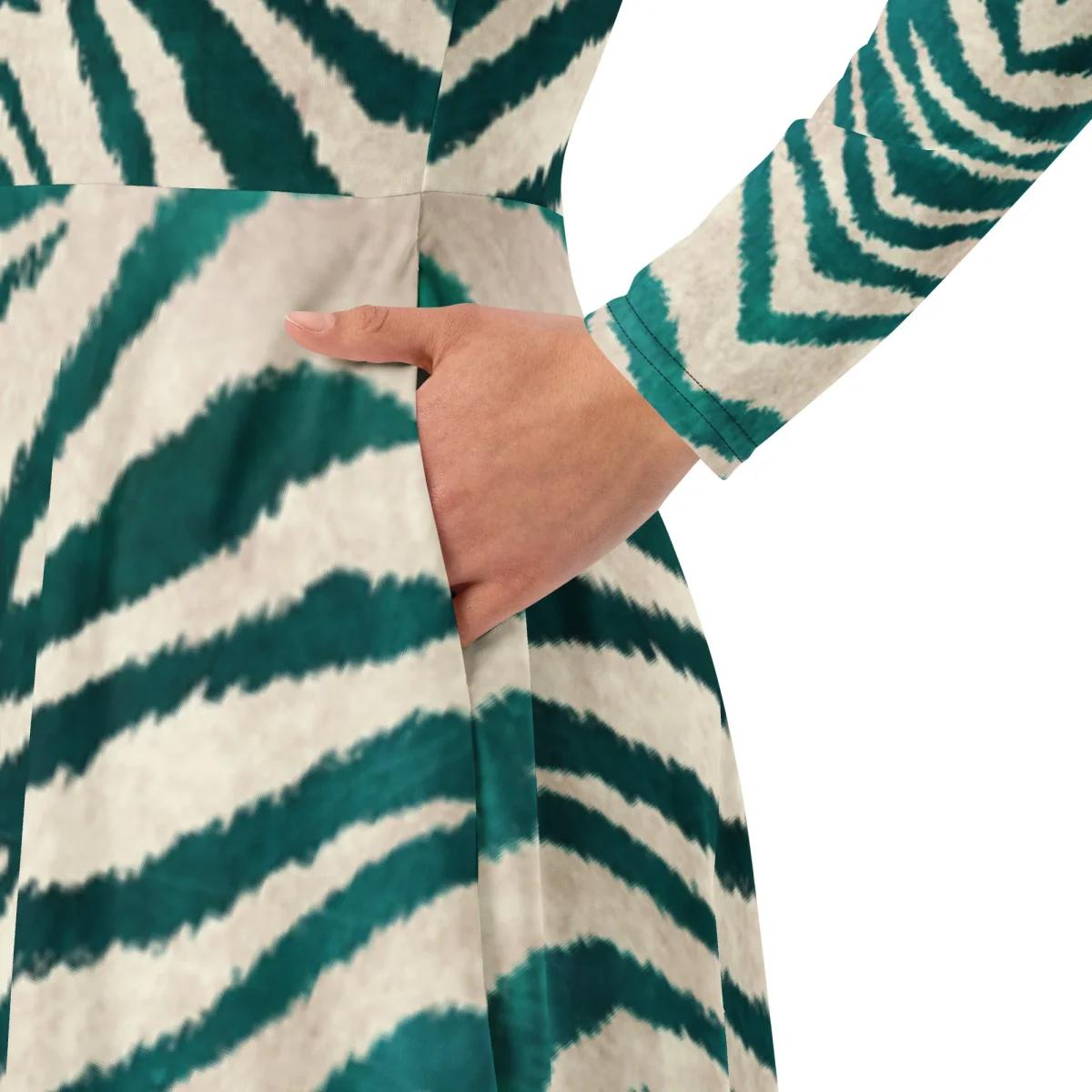 Vestido midi con manga larga - Imagen 4