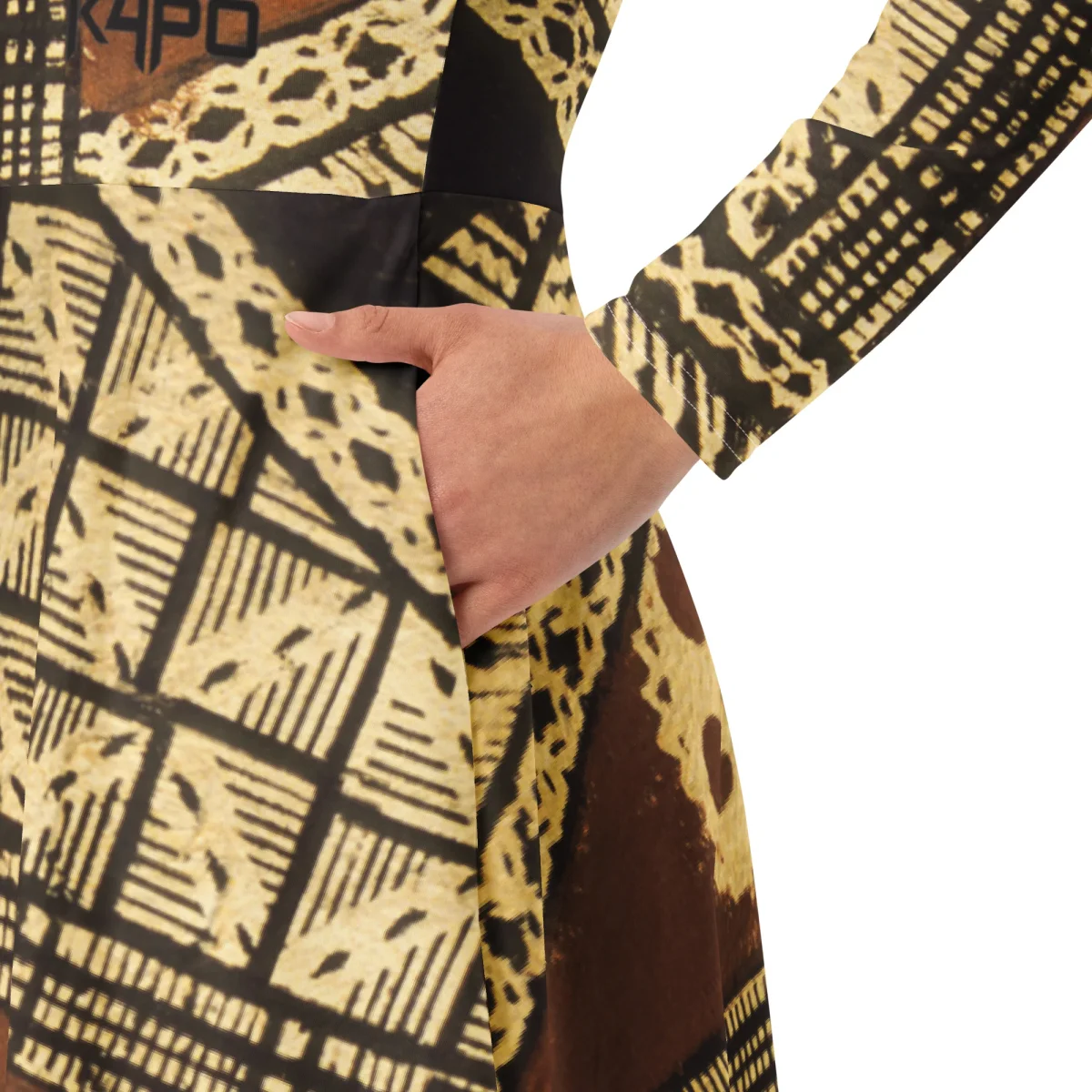 Vestido midi con manga larga - Imagen 4