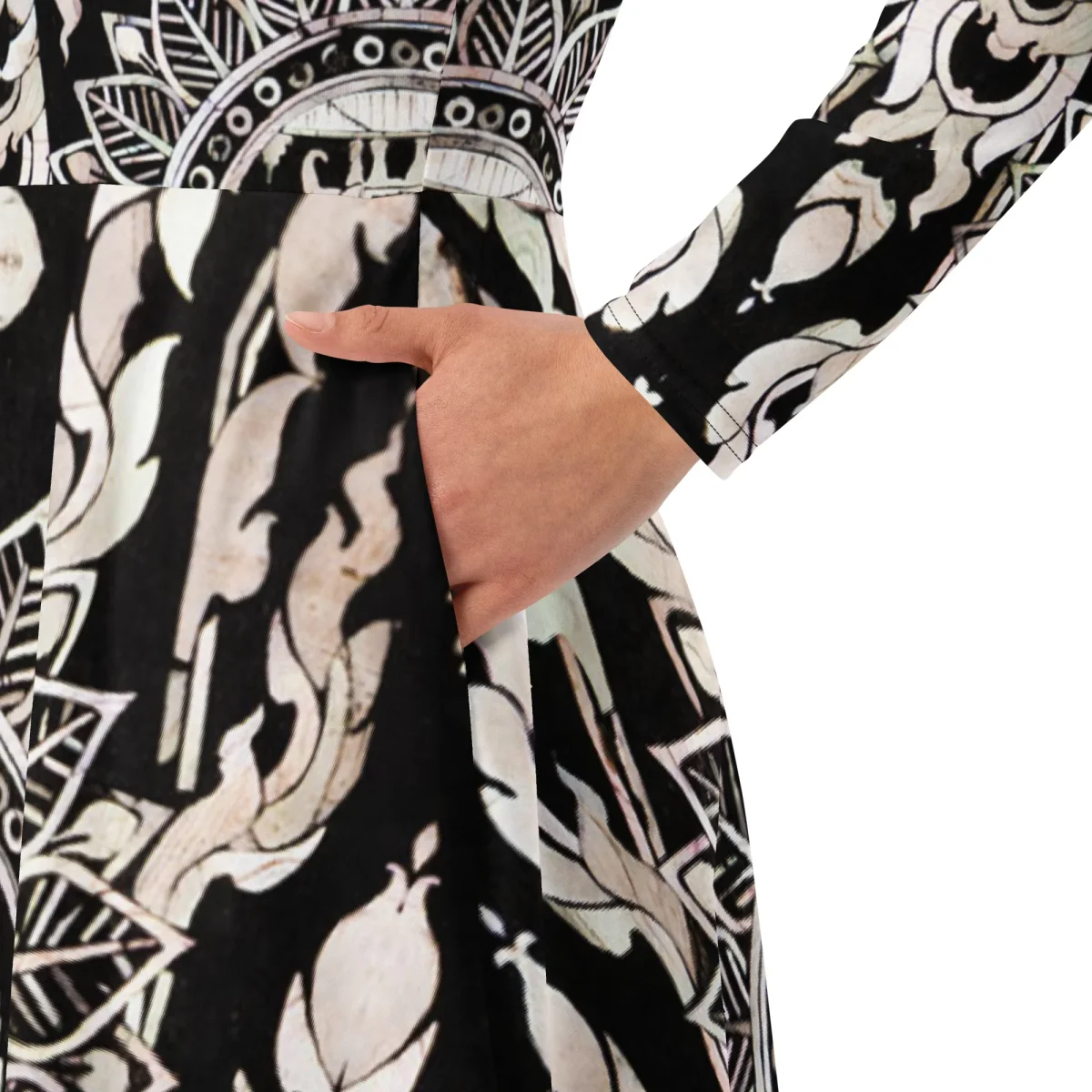 Vestido midi con manga larga all over - Imagen 4