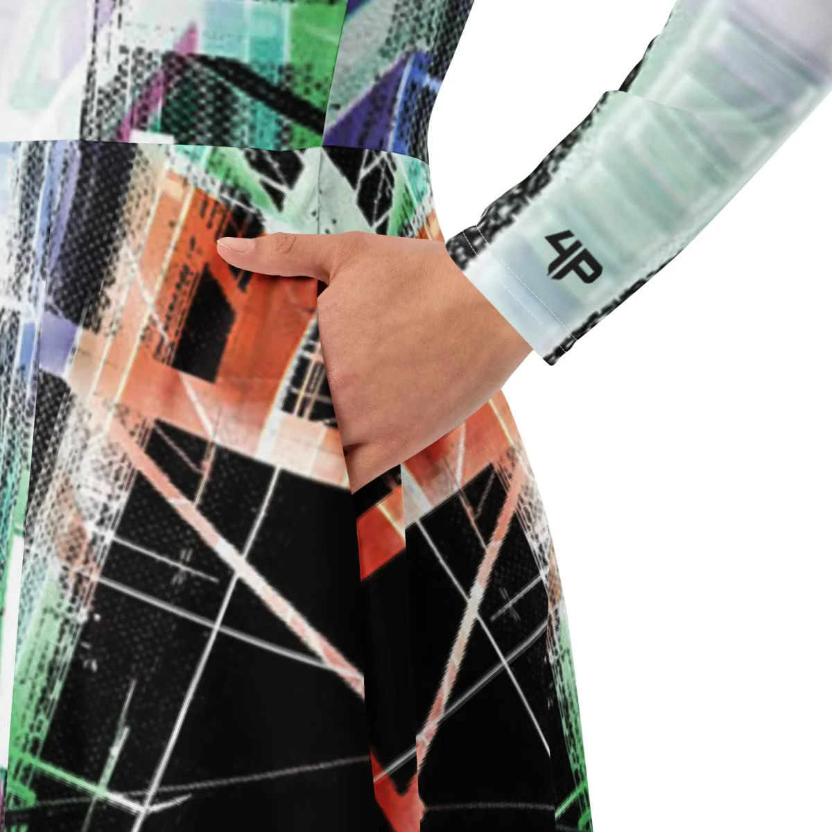 Vestido midi con manga larga all over - Imagen 4
