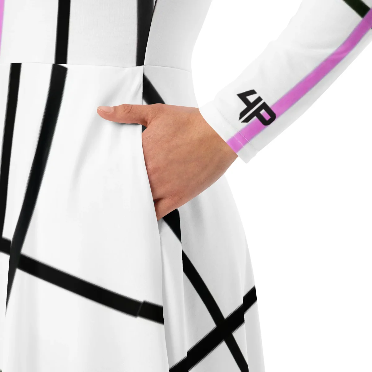 Vestido midi con manga larga all over - Imagen 4