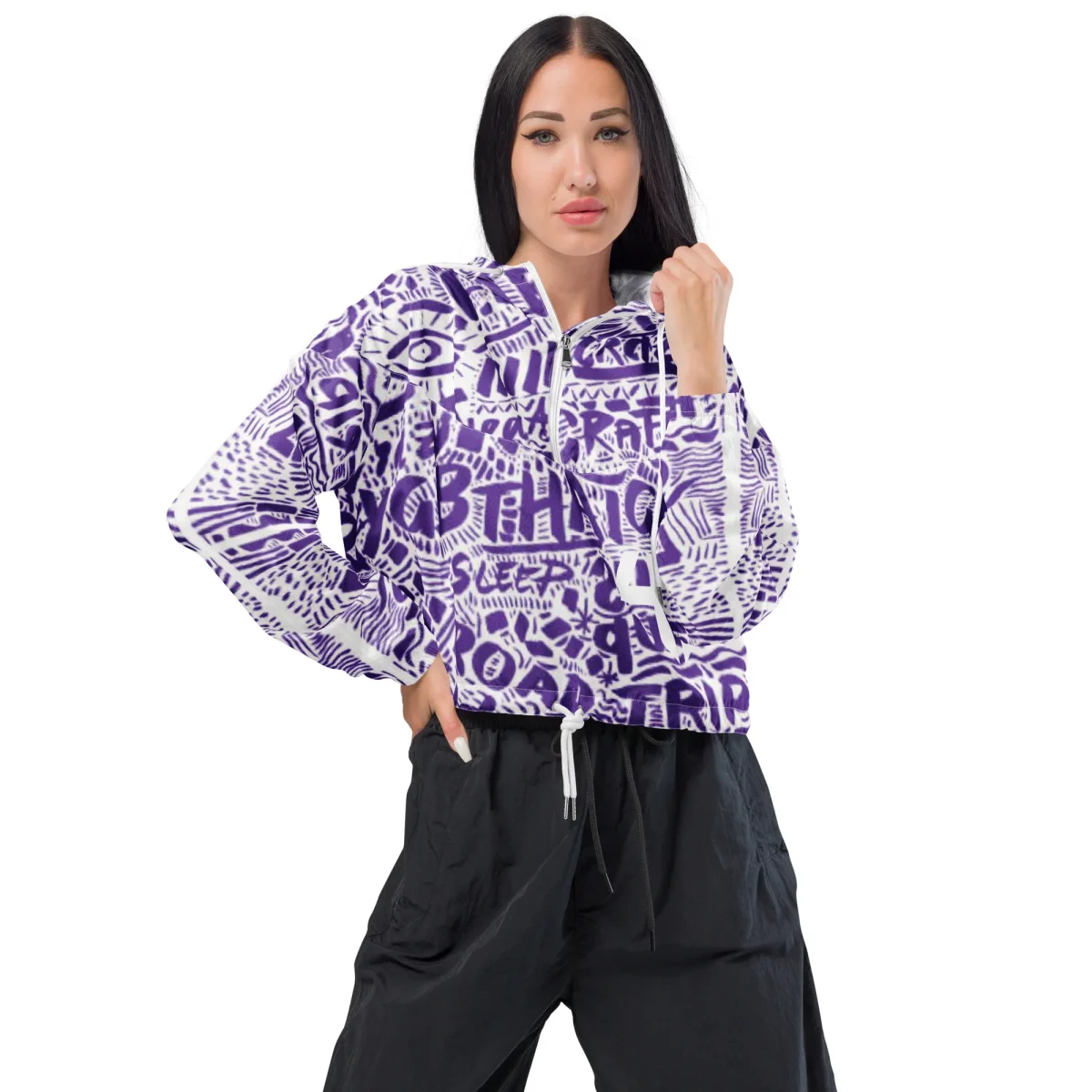 Cortavientos crop para mujer