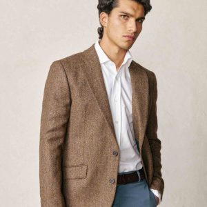 Americana de Tweed - Espiga Marrón