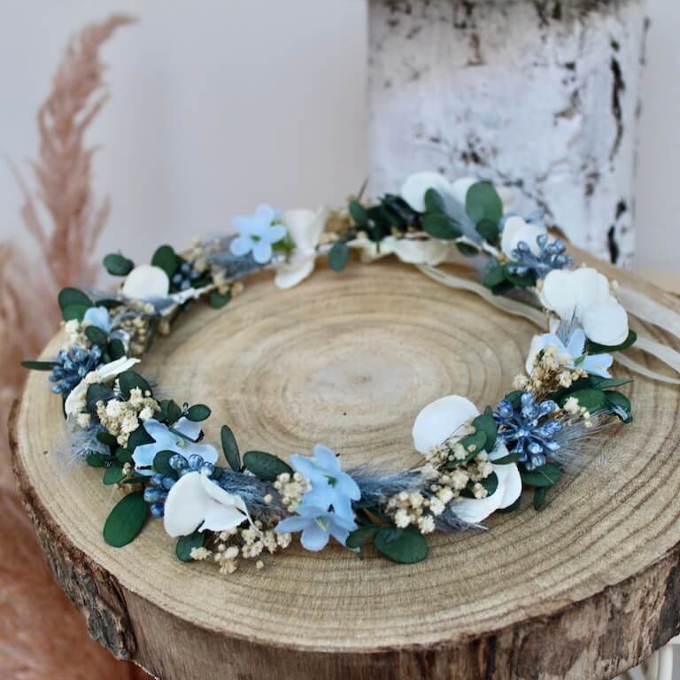 Corona de flores azules - Imagen 3