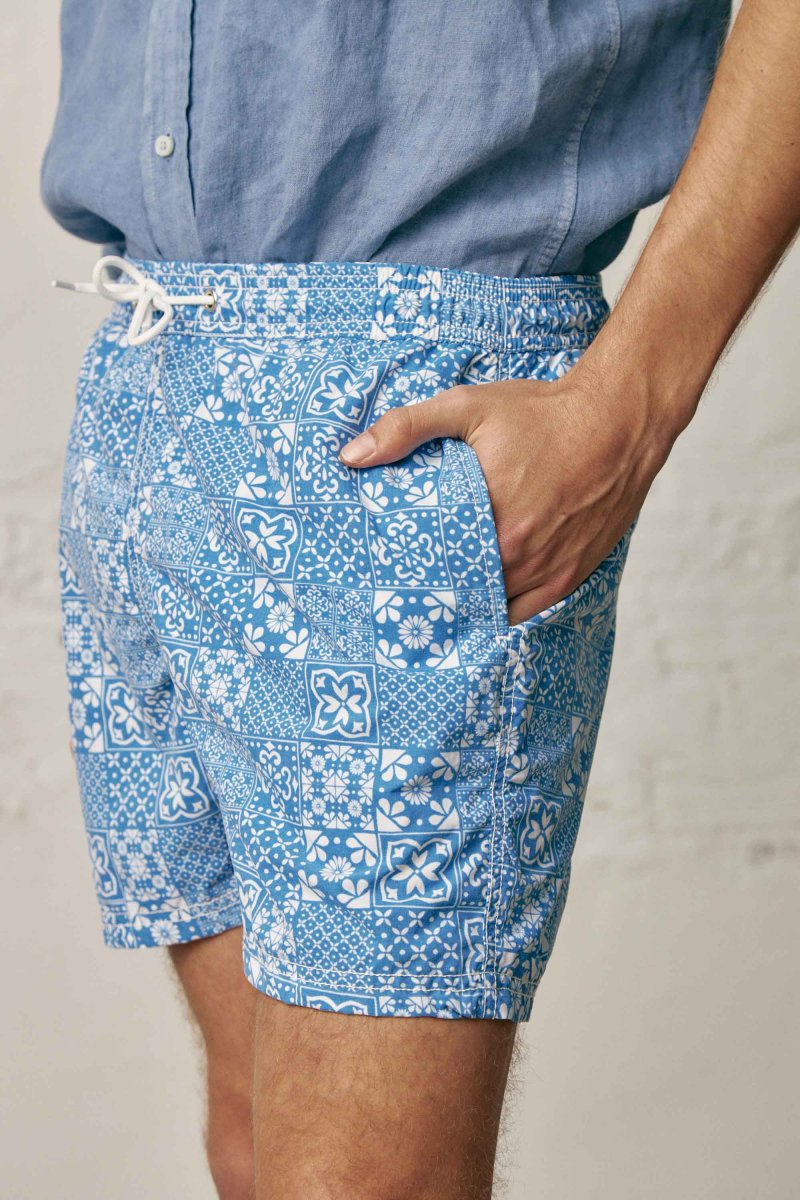 Traje de Baño / Bañador - Azul Mosaico