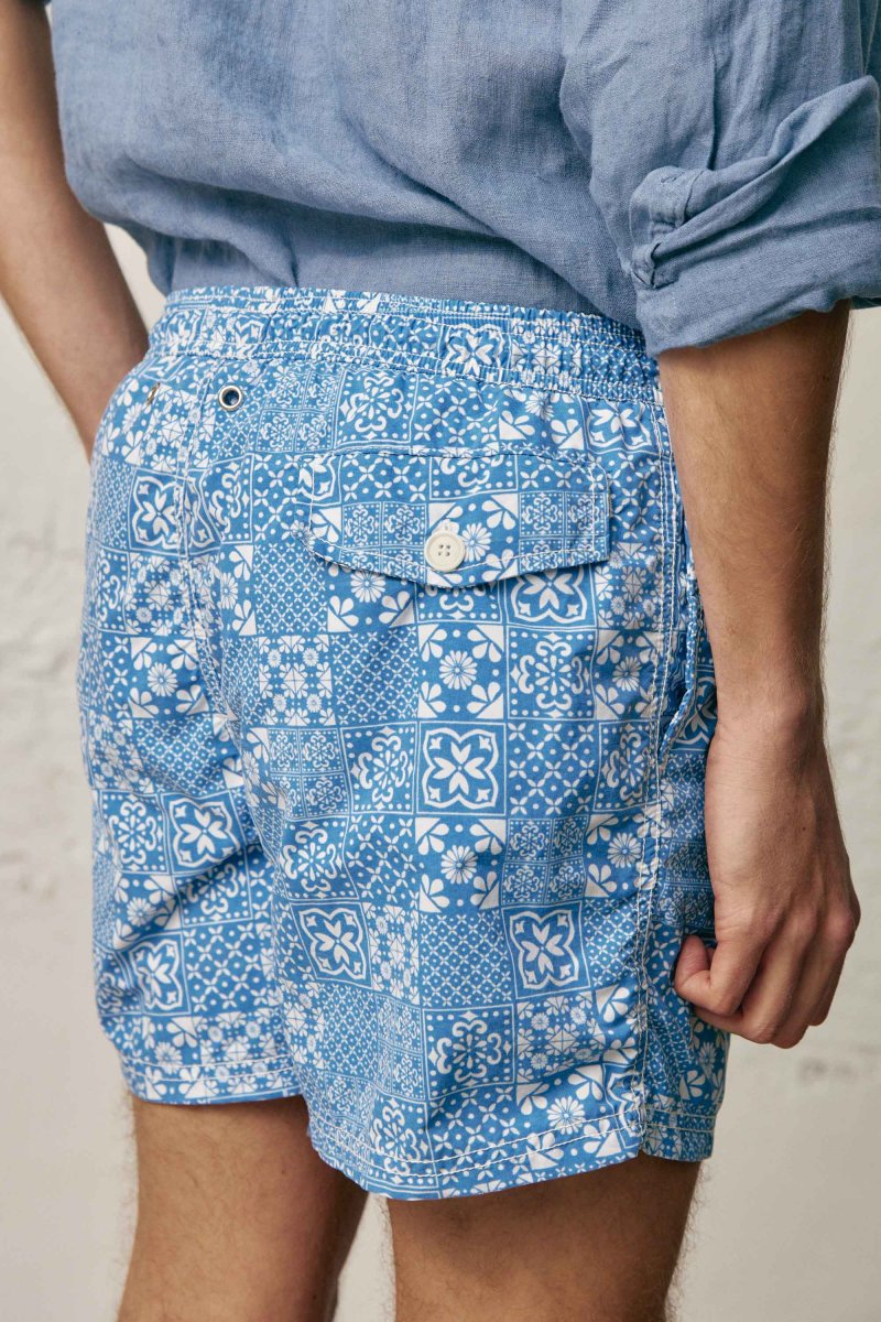 Traje de Baño / Bañador - Azul Mosaico - Imagen 3