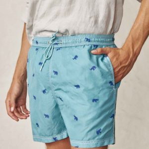 Traje de Baño / Bañador - Turquesa Elefantes Azules