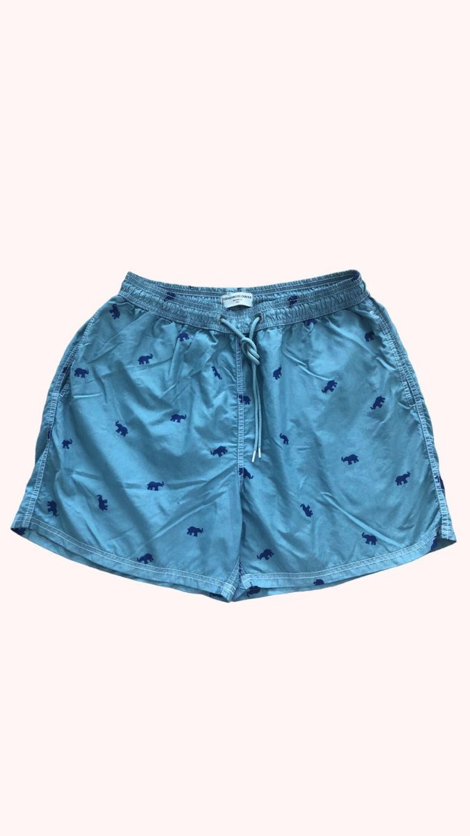 Traje de Baño / Bañador - Turquesa Elefantes Azules - Imagen 5