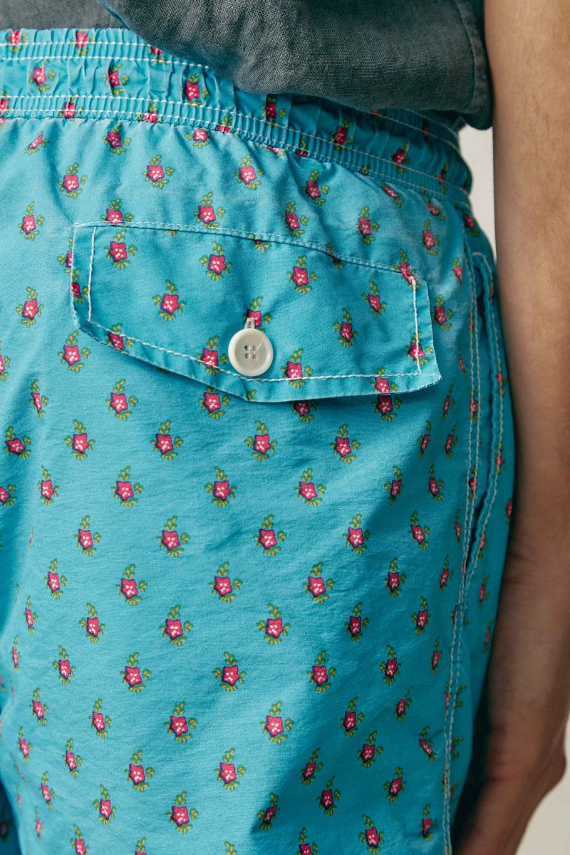 Traje de Baño / Bañador - Turquesa Flores - Imagen 3