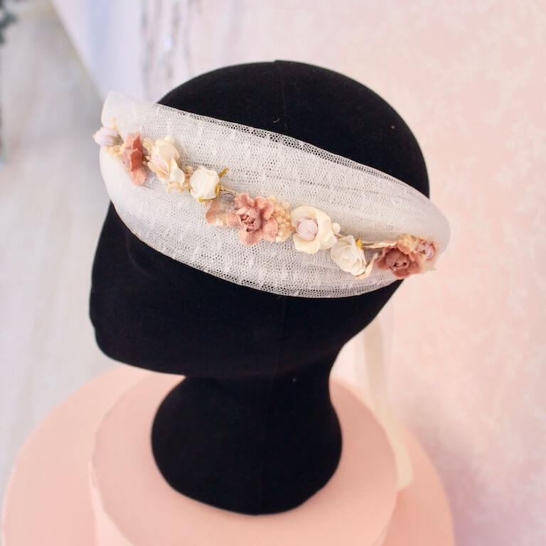 Banda turbante con flores para niña - Imagen 3