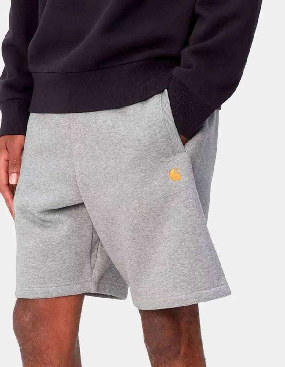 Bermuda CARHARTT WIP CHASE - Grey Heather / Gold - Imagen 4