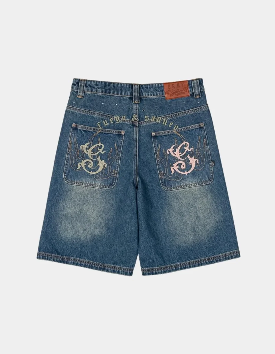 Bermuda GRIMEY CHIEF WATCHER BAGGY - Washed Sage Blue - Imagen 5