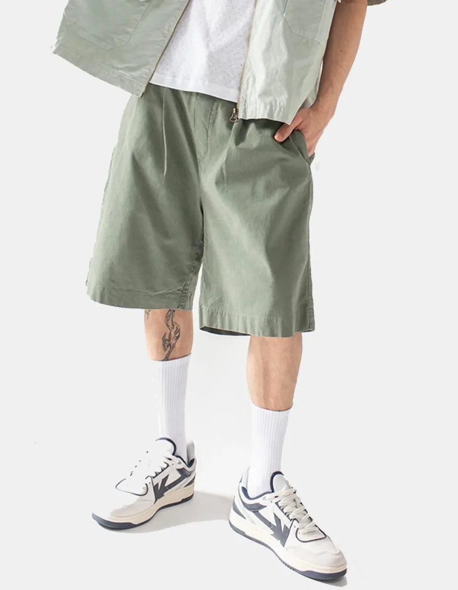 Bermuda KAOTIKO RELAXED CANVAS PINZAS - Slate