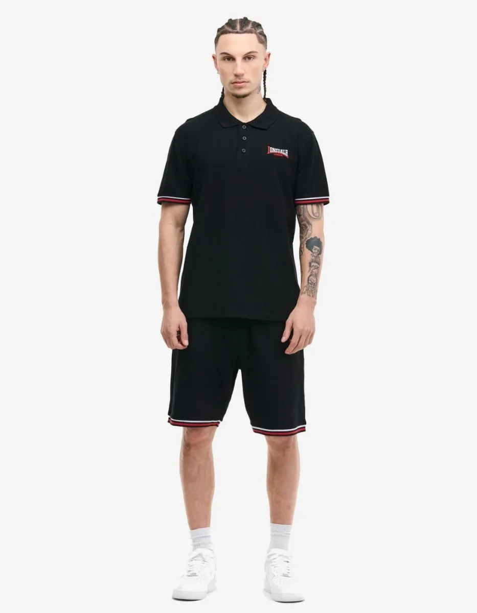 Bermuda LONSDALE CHILLINGHAM - Black/White/Red - Imagen 4