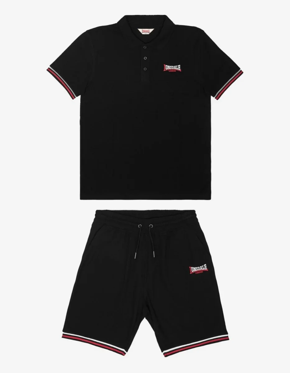 Bermuda LONSDALE CHILLINGHAM - Black/White/Red - Imagen 9
