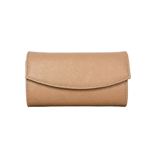 Billetera de Cuero Beige para Mujer